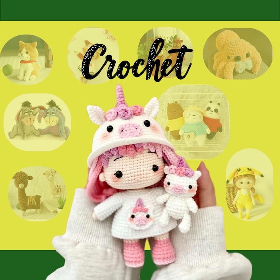Cute Animals Crochet Patterns Bundle | Festive Holiday Amigurumi Designs: Cat, Bear, Pika, Santa Claus Doll
