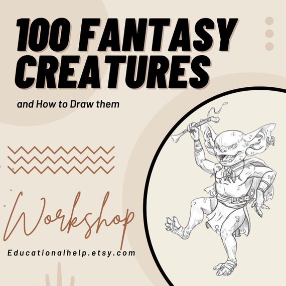 Fantasy Creatures Drawing Guide: Step-by-Step Art Tutorials | How to Draw Dragons, Gryphons & More | Digital Download