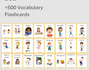 More than 500 ESL flashcards - Creative  Vocabulary Cards for ESL teachers With Categories and Topics Teaching English as A foreign language