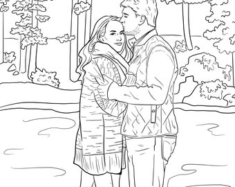 Custom Digital Coloring Page Line Drawing