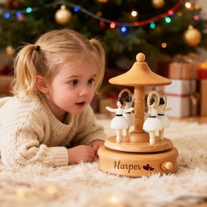 Personalized Wooden Music Box, Engraved Baby Name Music Box, Christmas Music Box, Baby Shower Gift, Nursery Decor, Melody Keepsake