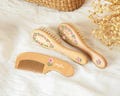 Personalized Wooden Baby Hairbrush Set, Custom Engraved Keepsake, Baby Shower Gift Idea for Newborns, Unisex Wooden Hair Brush and Comb Set product logo