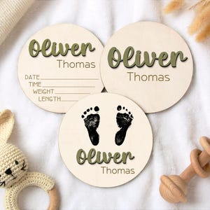 Custom Wood Baby Announcement Sign: Birth Stats, Name Reveal