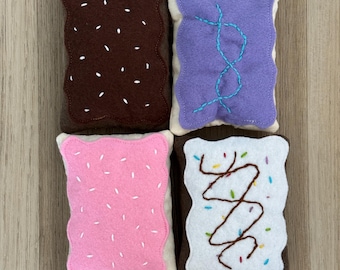 Poptart Cat Toy | Organic Catnip Stuffed Felt Poptart with Crinkle