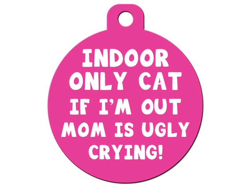 Funny Custom Cat Pet ID Tag Indoor Only Cat If I'm Out Etsy