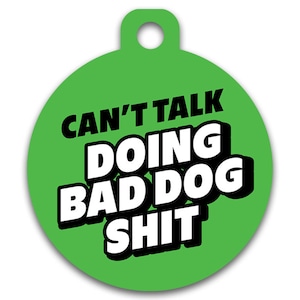 Médaille d'identité hilarante chien chat - Je ne parle pas en faisant des bêtises de chien - Coordonnées au dos - Couleurs à personnaliser