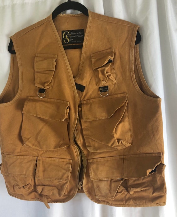 Vintage 60s Columbia Sportswear Fishing Vest Portl