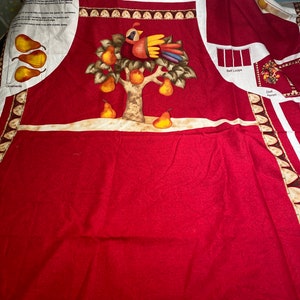 Christmas Partridge in a Pear Tree Apron Panel