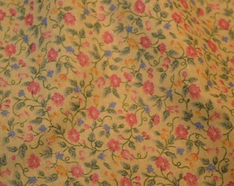 Pale Yellow with Floral Vine by Fabric traditions
