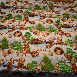 Christmas Woodland Scenic Fabric-begeleidend voor Christmas Woodland-schort