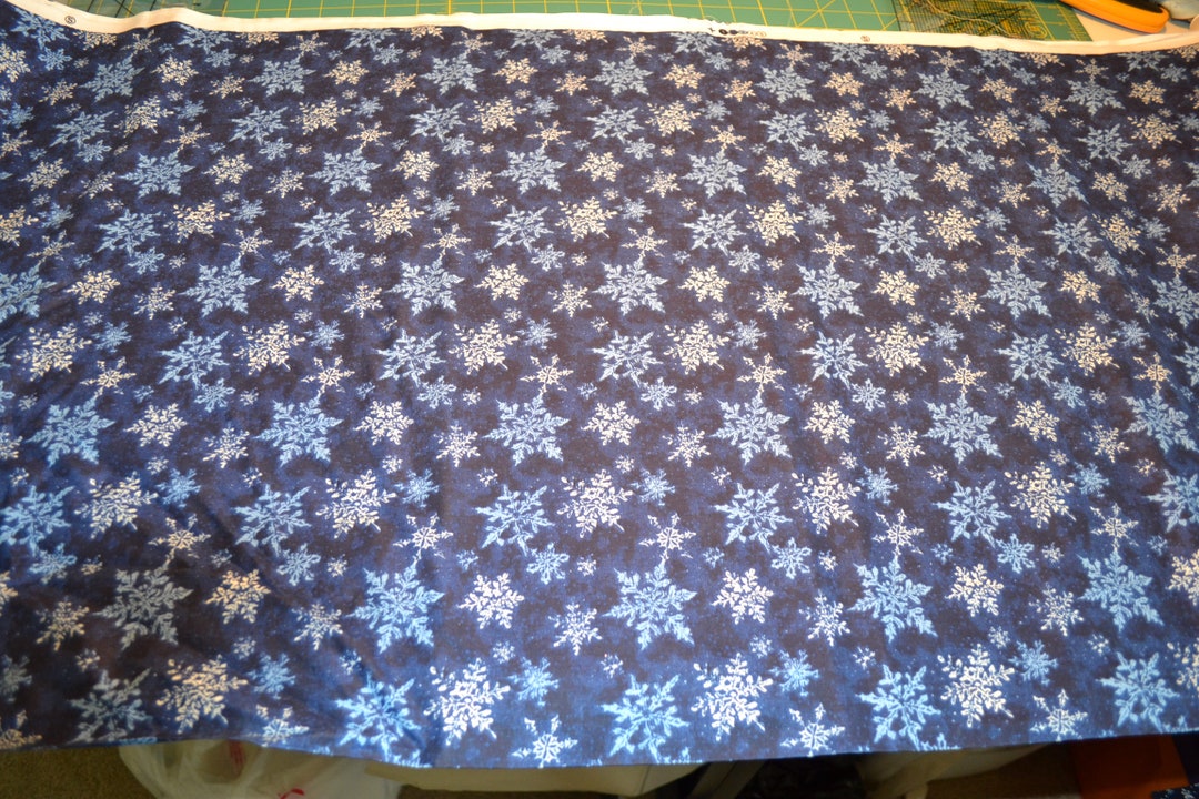 Stamped Snowflake Christmas Fabric - Etsy