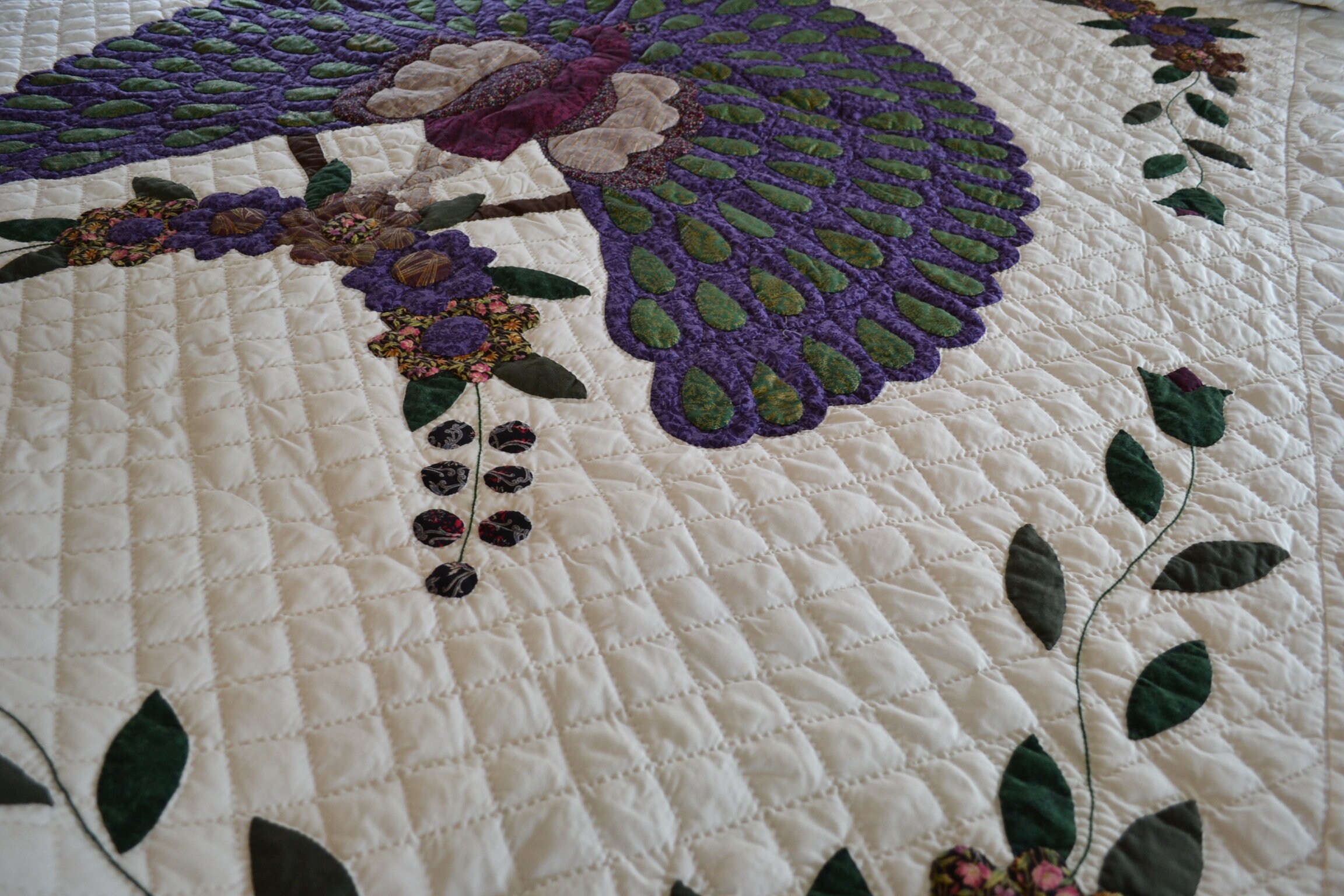 Amish Proud Peacock Queen/King quilt 95 x 110 Etsy