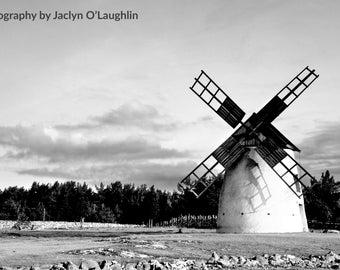 Windmill - Sweden -  Fårö - Gotland - Landscape- Black & White Photograph