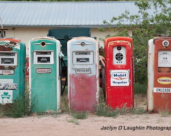 Vintage Gas Pumps - New Mexico - Rustic- route 66 Road Trip Photograph