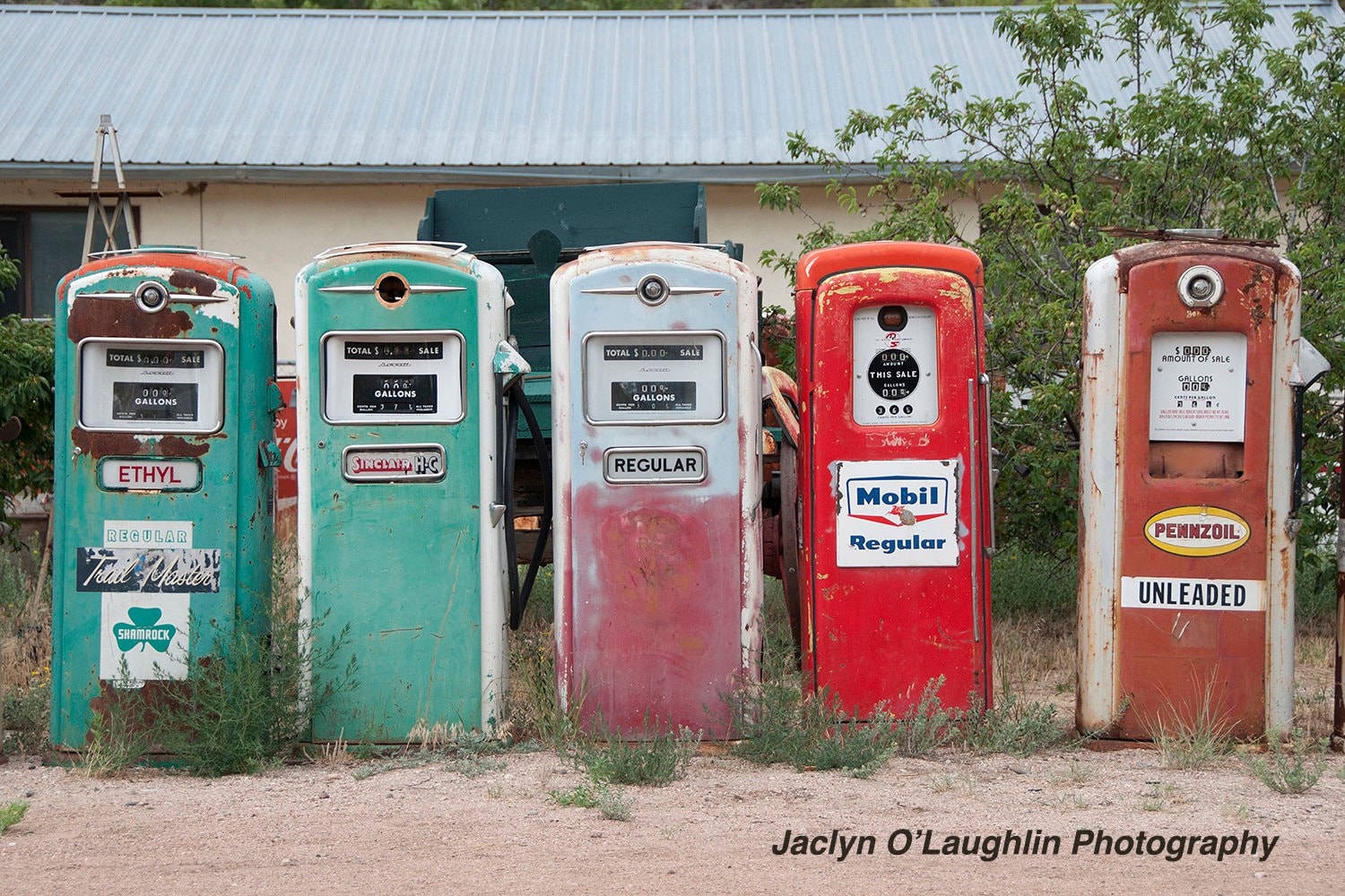 Vintage Gas Pumps New Mexico Rustic Route 66 Road Trip Photograph -   Canada