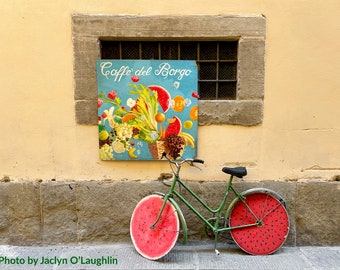 Florence, Italy - Watermelon Bike Picture - Street Photography