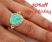Druzy ring-SALE-14kt gold filled-Birthstone Ring, custom size - Stacking Ring, birthday gift,wedding jewelry,birthstone jewelry, multi color