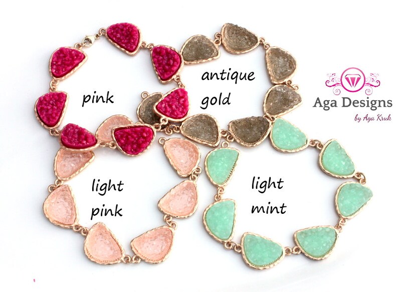 SALE only today Druzy bracelet pick your color image 2