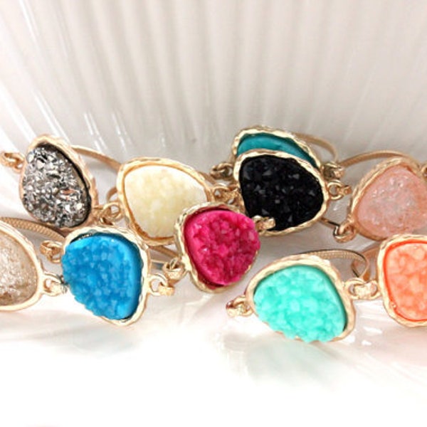 Druzy ring 14kt gold filled - custom size - pick your color