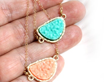 VENTA * Collar de color Druzy - color rico - elige tu color