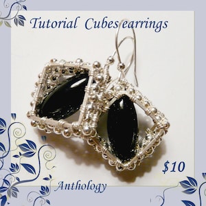 Tutorial - cubes earrings - wire wrapped, wire, cluster earrings, wire jewelry