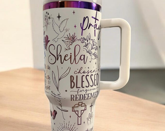 40oz Christian Tumbler, Personalized Engraved Tumblers, Personalized Gifts, 40oz Tumblers, 30oz Tumbler, Lasered Cups