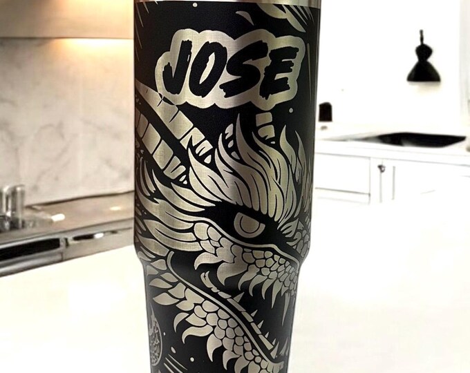 40oz Dragon Tumbler, Personalized Engraved Tumblers, Personalized Gifts, 40oz Tumblers, 30oz Tumbler, Lasered Cups