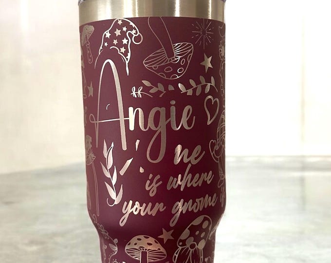 40oz Gnome Tumbler, Personalized Engraved Tumblers, Personalized Gifts, 40oz Tumblers, 30oz Tumbler, Lasered Cups