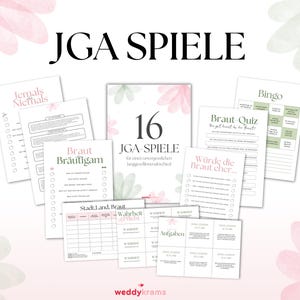 JGA game set, 16 JGA games, bridal shower games, bachelorette party games for women, lovely design, JGA games bundle, girls&#39; trip