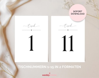 Table numbers wedding, wedding table numbers, place cards, numbering tables wedding, numbers 1-15, for printing