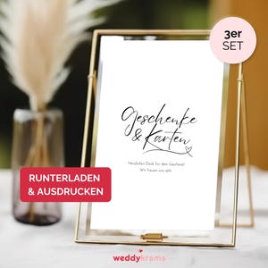 Gift table sign, gifts and cards sign, wedding sign, PDF template wedding, wedding decoration sign, digital template wedding