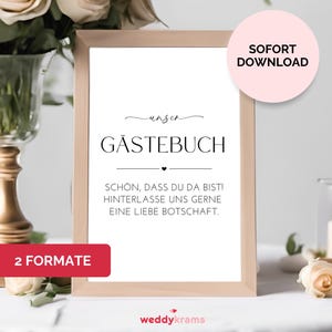 Foto-Gästebuch-Schild Hochzeit - Acryl-Schild 15,2x20,3cm Mit Ständer