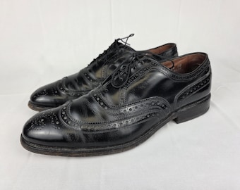 Mocassin Homme Johnston & Murphy Optima - Cuir Noir, Bout Aile (wingtip), Taille 9D, Occasion