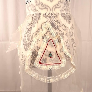 Vintage Chiffon & Lace Christmas Apron