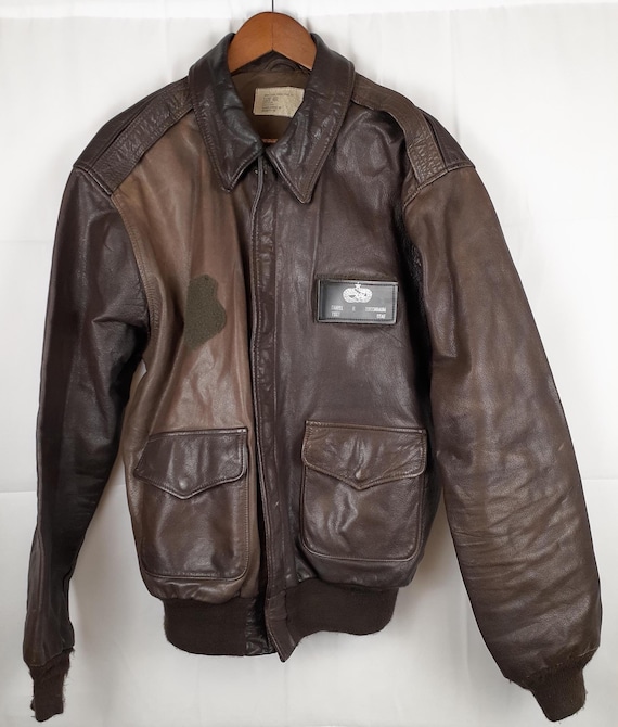 Men's Vintage Air Force A-2 Leather Bomber Jacket by Branded