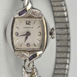 Vintage Silver Tone Caravelle for Bulova Ladies Wristwatch, AS IS