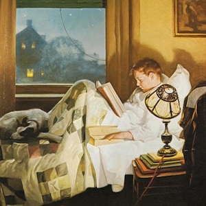 Crackers in Bed (1921) - Norman Rockwell - Art Print for Wall Decor Vintage 1970s Bookpage
