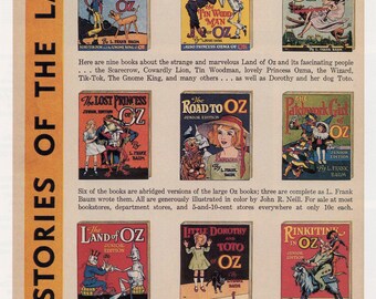 The Wizard of Oz - Little Oz Books Art Print for Wall Decor Vintage 1980s Bookpage