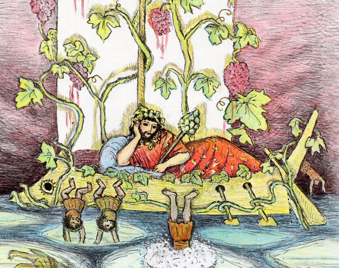 Dionysus Turning Saliors Into Dolphins Greek Myth Art Print For Wall 
