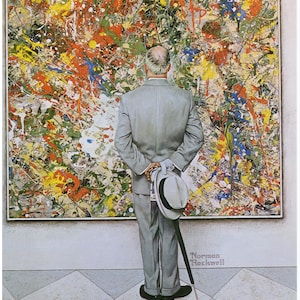 Abstract and Concrete (1962) - Norman Rockwell - Art Print for Wall Decor Vintage 1970s Repurposed Bookpage