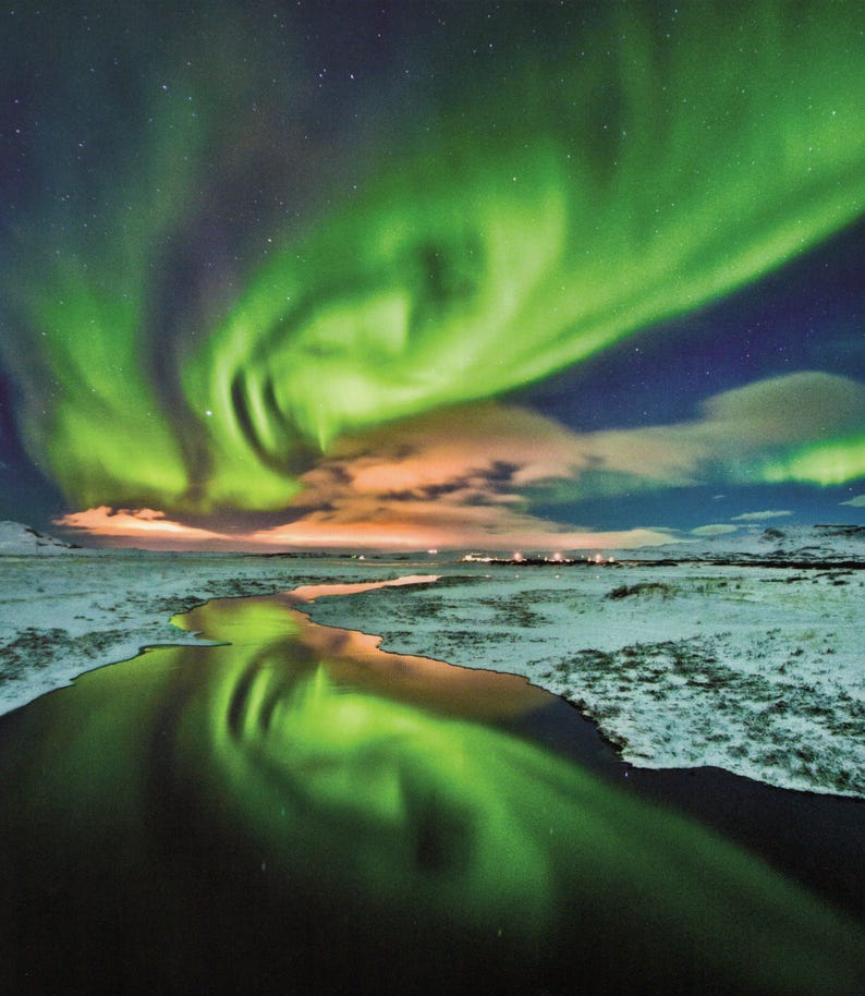 Northern Lights National Geographic Nature Photo Book Page as Art Print