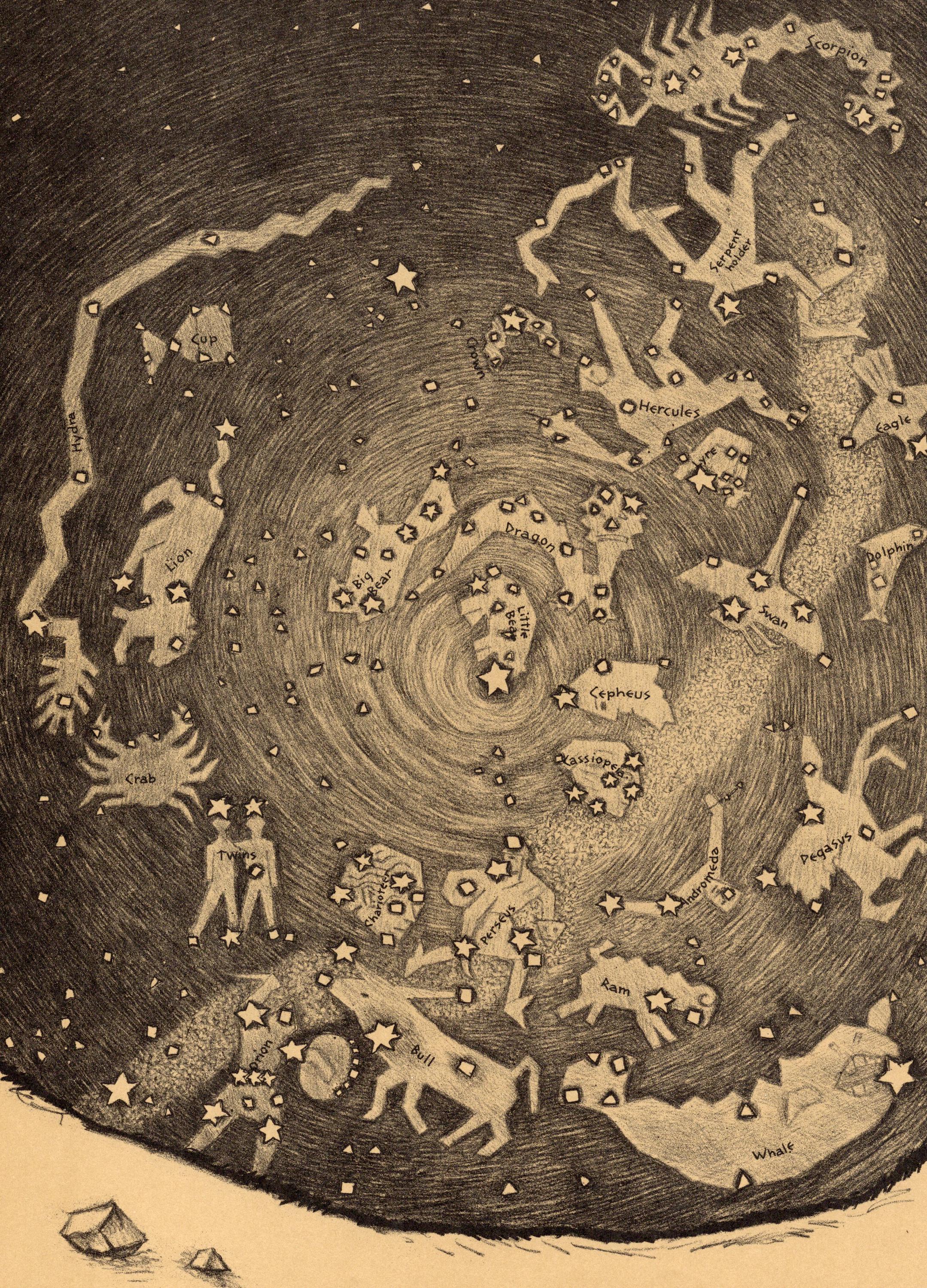 ギリシャ神話と物語の星座（2枚セット） - 壁装飾用ギリシャ神話アートプリント ヴィンテージ 1960年代 再利用ブックページ - Etsy 日本, image size:2159x3000