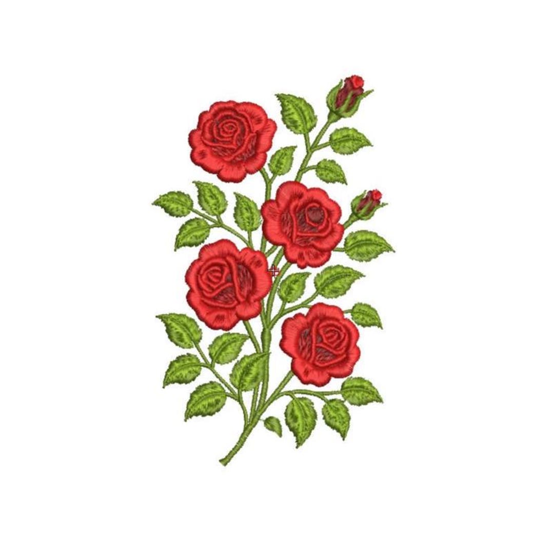 Machine Embroidery Rag Roses Rose Machine Embroidery Design: Floral Pattern, 6 Sizes (digital ...