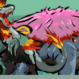 Dinosaur EDH Playmat | Pantlaza MTG Commander Custom Art Playmat