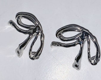 orecchini a fiocco in argento organico