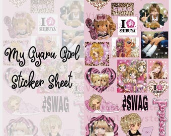 My Gyaru Girl Sticker Sheet | Heisei Retro Penpal Gyaru