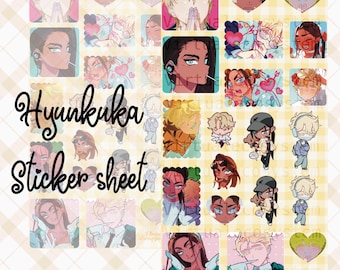 Alien Stage ALNST hyunluka hyuna & luka Sticker Sheet || Sticker Deco Penpal Anime Kpop