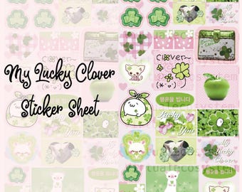 My Lucky Clover Sticker Sheet | Heisei Retro Deco Penpal