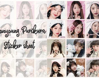 Wonyoung Purikura Sticker Sheet | Kpop Penpal Stickers