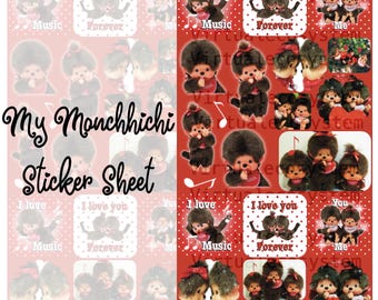 My Monchhichi Sticker Sheet | Heisei Retro Deco Penpal